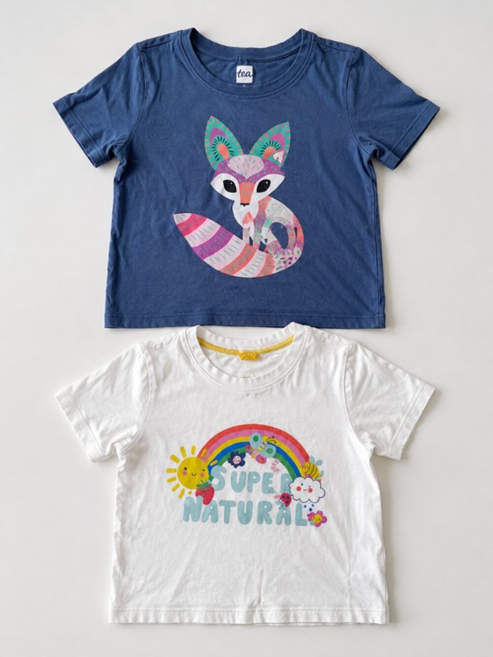 Tea Collection Fox Tee + Mini Boden Rainbow Tee Bundle Girls Size 3 / 4-5Y
